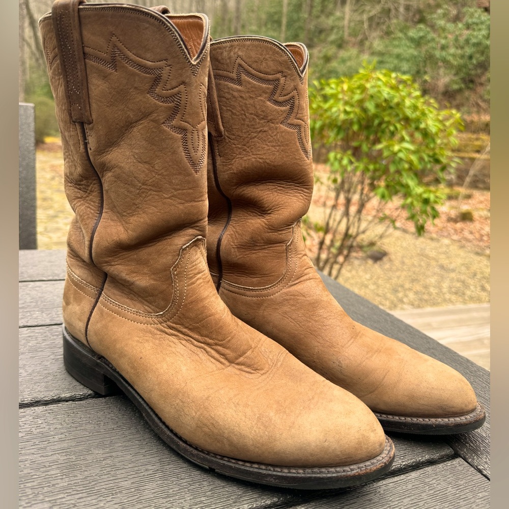 Lucchese Boots Men’s Cowboy Boots 8D Suede Ropers